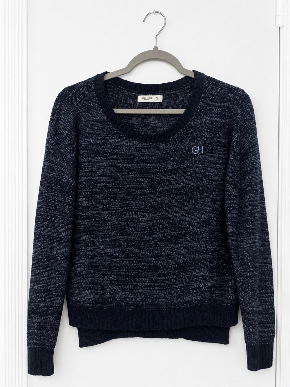 Gilly Hicks Marled Navy Crew Sweater